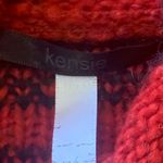 Kensie  Sweater Large Red Black Cowl Neck Knit 
Casual Winter Warm Long Sleeves Photo 2