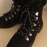 J.Crew women black suede fur hiking boots US 7 Photo 7