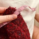 Anthropologie Pins & Needles Red Chunky Knit Short Sleeve Cardigan Size Medium Photo 4