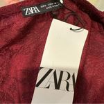 ZARA  Bloggers Fav Burgundy V-Neck Long Jacquard Wrap Maxi Christmas Dress Sz M Photo 10