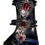 Donald Pliner Pewter Metallic Leather Strappy Shoe Sandal New Gem Stone $265 NWT Gray Size 8.5 Photo 0