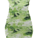 Pretty Little Thing Pretty Little Thing Lime Dragon Print Strappy Rushed Tie Ham Bodycon Dress Sz 8 Photo 0