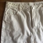Mable Boutique White High Rise Straight Leg Distressed Hem Jeans Size Large Photo 4