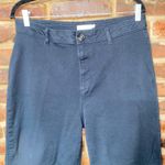 Avec Les Filles Black Wash Denim Wide Leg Cropped Raw Hem Jeans Women's Size 31 Photo 2