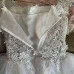 Hebeos Ball Gown Off-the-Shoulder Cut Short With Applique Organza White Photo 11