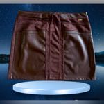 Marc New York  Burgundy Velvet Faux Leather mini  Skirt XL  polyester spandex Photo 2