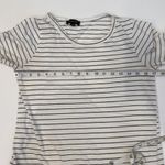 Roolee Women’s Black & White Striped Midi T-Shirt Dress Casual Sz M Cotton Photo 6