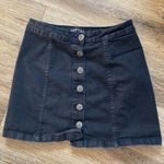 Parisian EUC  6 Button Down Black Mini Skirt Vintage Vibes Size 8 Preppy Skater Photo 0