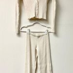 John Elliott Ginza Rib Knit Long Sleeve Cardigan & Trouser Pants Set Cream 1 / S Photo 3