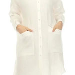 Johnny Was  Calme‎ White Double Pocket Shirt Dress size small Photo 0