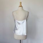 Frederick's of Hollywood Vintage 90s Solid White Satin V-Neck Tank Top Photo 2