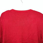 Lisa International Red Penguin Christmas Sweater Sequins and 3D Pom Poms Sz L Red Size L Photo 6
