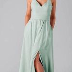 Kennedy Blue Riley Maxi V Neck Sleeveless Dress size 0 Seaglass Green Formal Photo 0