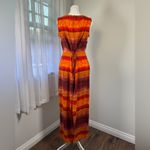 Vintage ‘90s Sheri Martin Orange, Red & Copper Belted Sleeveless Maxi Dress Orange Size M Photo 5