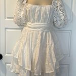 Selfie Leslie  Hold My Halo Lace Sleeve Romper White medium NWT Photo 6