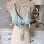 Victoria's Secret  Bikini Top Reversible Boho Lavender Aquamarine Tassels Photo 2
