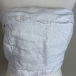 Abercrombie & Fitch Linen Collection White Scalloped Neckline Tube Top Sz Lrg Photo 3