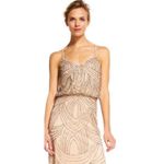 Adrianna Papell  Beaded‎ Gown Maxi Dress Sleeveless Formal Party Cocktail Size 2 Photo 2