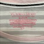 Victoria's Secret Victoria’s Secret Striped Gray/ Pink Long Sleeve night gown; medium Photo 2