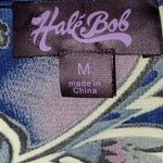 Hale Bob  Blue and Purple 3/4 Sleeve Graphic Tunic 100% Silk back tie Size Medium Photo 2