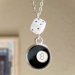 Handmade 8 ball & dice grunge funky unisex necklace🎲8️⃣🖤 Photo 0