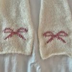 handmade knitted scarf with bow design! Tan Photo 1