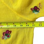 fig & flower Embroidered Floral Yellow Top Sz L Boho Loose Lightweight Flowy Size L Photo 7