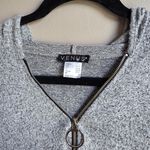 Venus Heather Gray Hooded Cold Shoulder Long Sleeve Hoodie Blouse Size L Photo 3