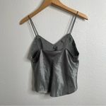 Victoria's Secret  Vintage Gold Label Green Gray Satin Tank Top Size Small Photo 2