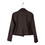 House Of Harlow Plaid Cropped Blazer Brown Sz XS Photo 5