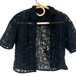 EXPRESS  | XS| Top Blouse Open Front Jacket Lace Cropped Dark Academia Romantic Photo 0