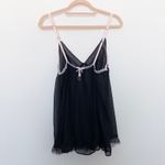 Victoria's Secret Y2K Womens Babydoll Cami Top Size L Black Mesh Lace Coquette Photo 6