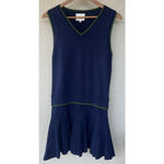 Reformation  Blair Cotton Sweater Dress Navy Grass Women’s Medium Preppy Academia Photo 4