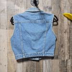 Basic Blues Vintage Denim Jean Cropped Vest Blue Size L Photo 2