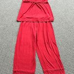 Max Studio  Coral Red Tank and cropped bottom pajama Set-XS Photo 0