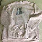 Vintage Pannill Women Kitten Print Sweatshirt Sz XL Pink/Gray EUC CottageCore Pink Photo 3