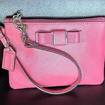 Coach Darcy bow wristlet with box & shopping bag included Pink Photo 0