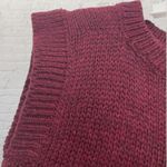 Vintage Genesis Sweater Vest S Cable Knit Sleeveless Burgundy Wine Red Photo 9