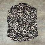 Nasty Gal  Leopard Print Silky Long Sleeve Button Down Top Size 8 Photo 3