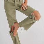 Free People EUC  Maggie Distressed Jeans Moss Green Size 25 Photo 0