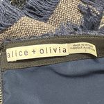 Alice + Olivia  Textured Striped Fringe Mini Skirt Blue Gray Size 2 Photo 4