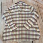 Soft Surroundings  Carreaux Shirt Womens Sz 1X Multi Plaid Cotton Top Back Tie Photo 3