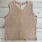 Acting Pro  Pale Mauve Sleeveless V Neck Top With Ivory Dots Size Medium Photo 6