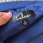 Lulu's Mini Dress Women's Sz S Navy Blue Long Sleeve Tie Back Photo 2