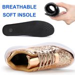 NWT Shiny Gold Glittery Low Top Sneakers Photo 2