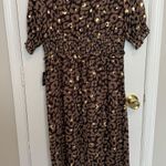 EXPRESS Women Animal Print Fit-N-Flare High Low Dress Large Photo 1