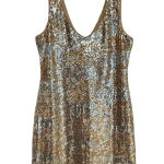 As You Wish As U Wish Party Dress with Sequins Size Large Gold & Silver Stretch Lining Photo 0