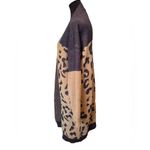 Anthropologie Pilcro  Earthy Colorblock Leopard Print Longline Duster Cardigan Photo 5
