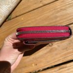 Cartier Authentic  zip around long wallet red silver leather luxury Photo 8