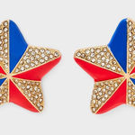 BaubleBar SUGARFIX by American Beauty Statement Earrings - Red/Blue - NWT Photo 0
